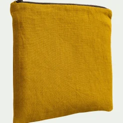 Trousse de toilette en lin - jaune argan