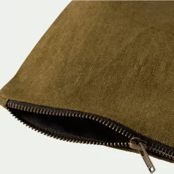 Trousse de toilette en lin - vert mousse