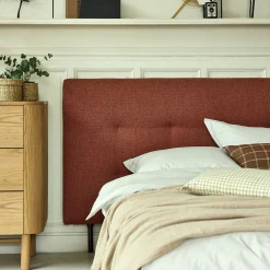 Tête de lit capitonnée en tissu L182cm - terracotta