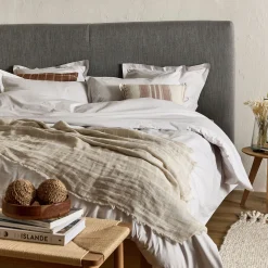 Tête de lit dosseret tapissier en tissu épais 160cm - gris granite