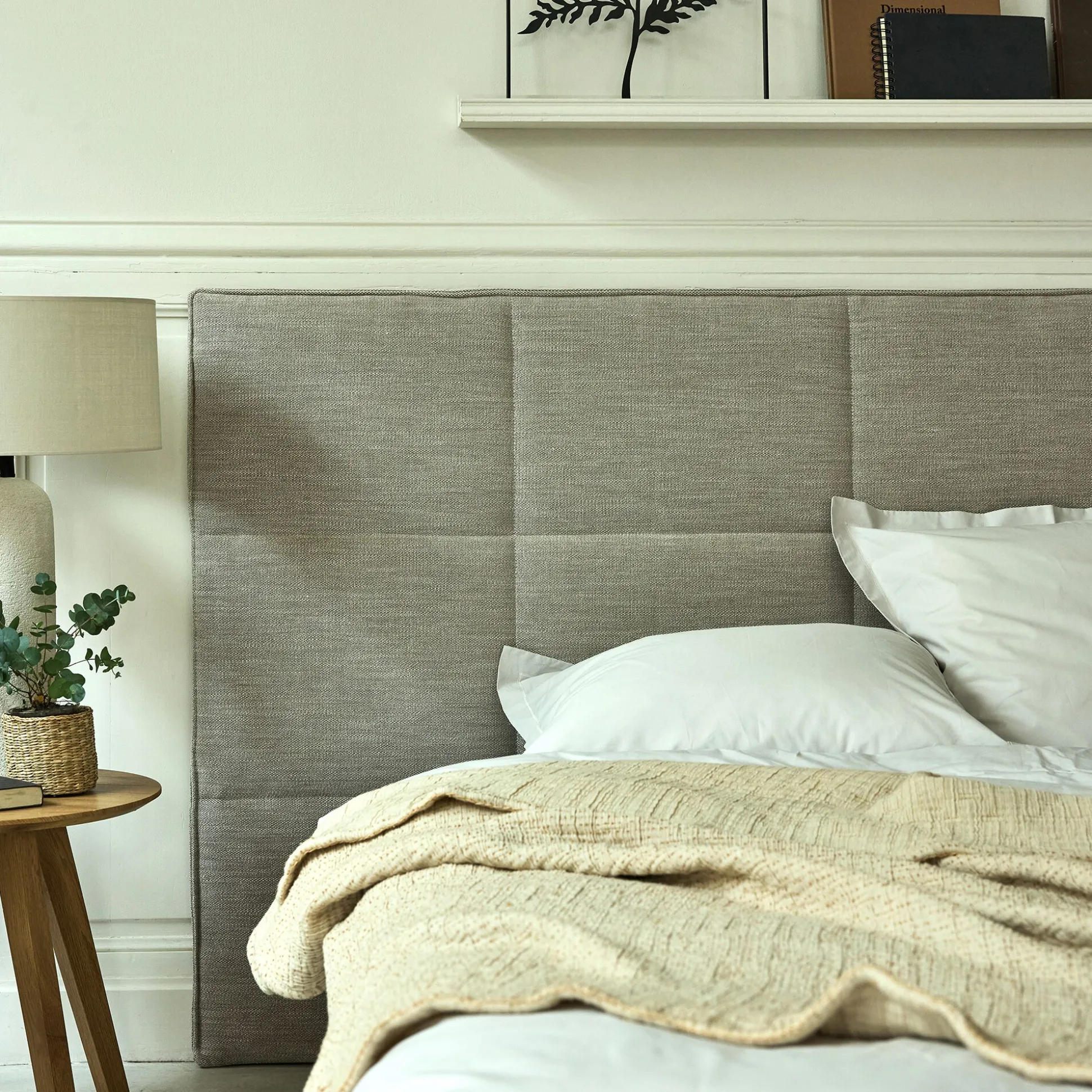 Tête de lit en tissu L154xl111cm - beige