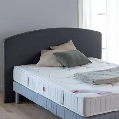 Tête de lit galbée en tissu - gris anthracite L170cm