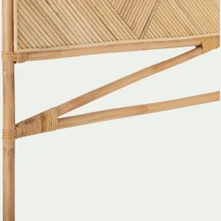 Tête de lit rectangulaire en rotin 130x170 - bois clair