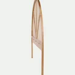Tête de lit ronde en chêne et rotin L170cm - bois clair