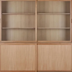 Vaisselier 4 portes en bois L212cm - bois clair