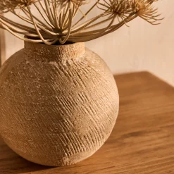 Vase boule en aluminium H20cm - marron