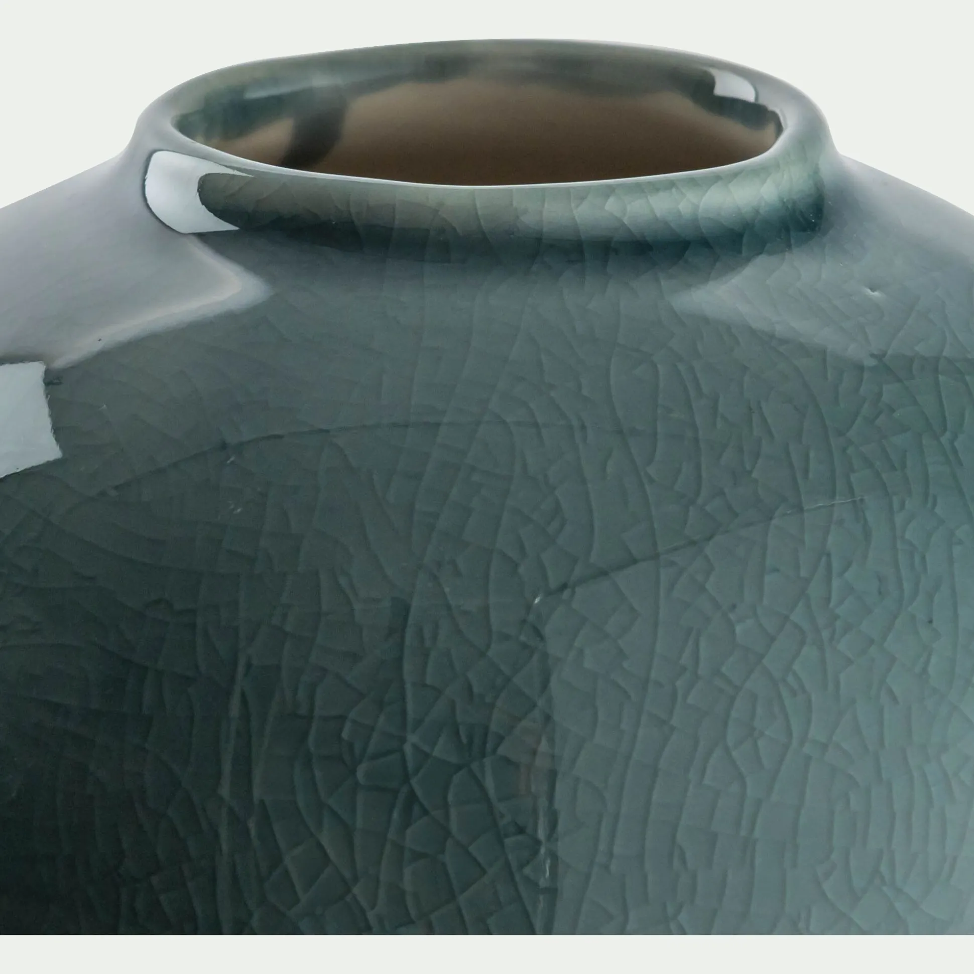 Vase boule en grès H10cm - bleu