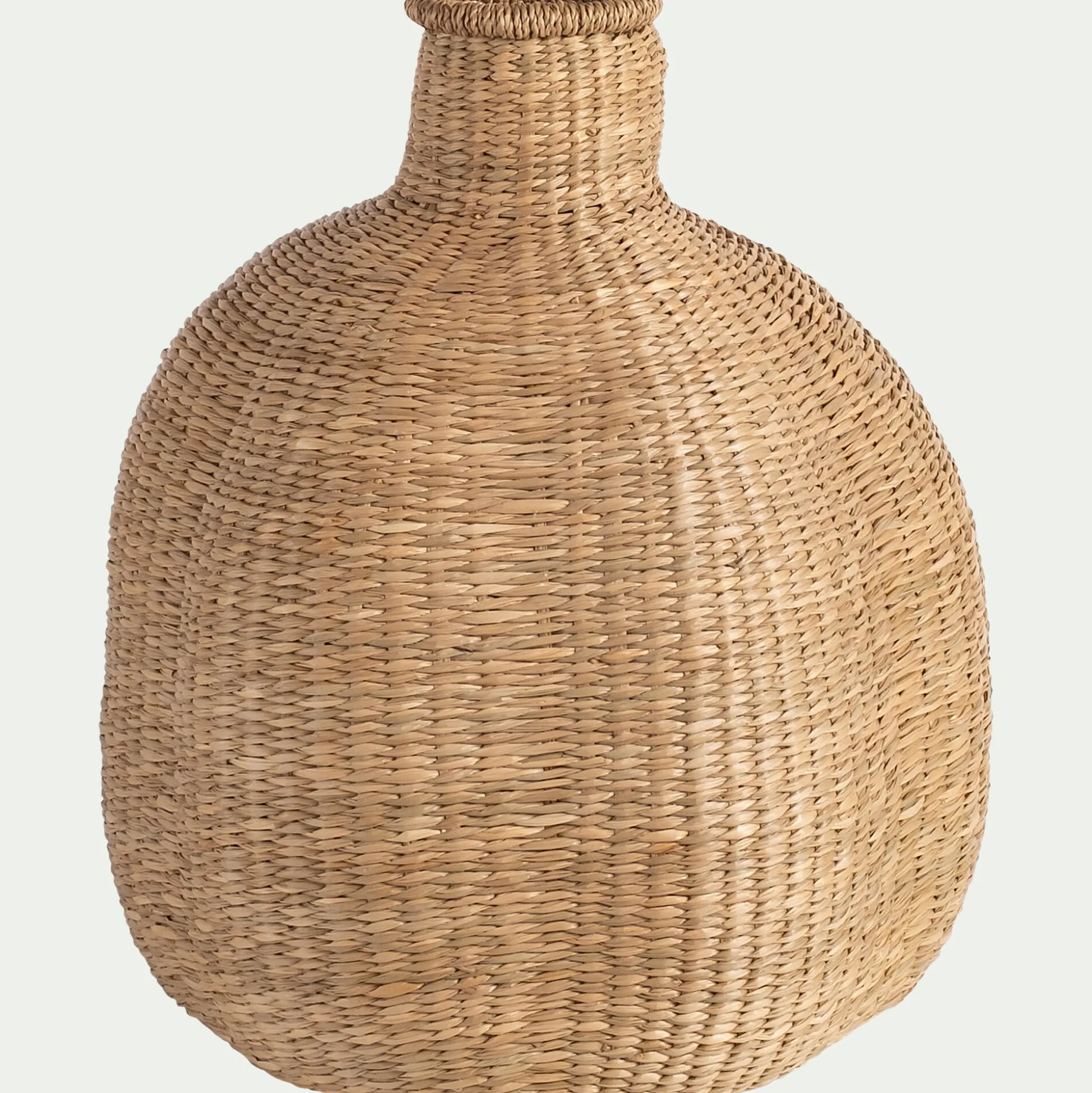 Vase boule en herbes marines tressées H46cm - naturel
