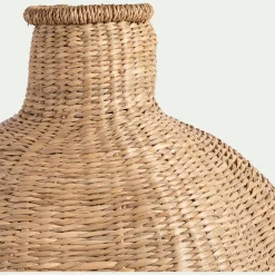 Vase boule en herbes marines tressées H46cm - naturel
