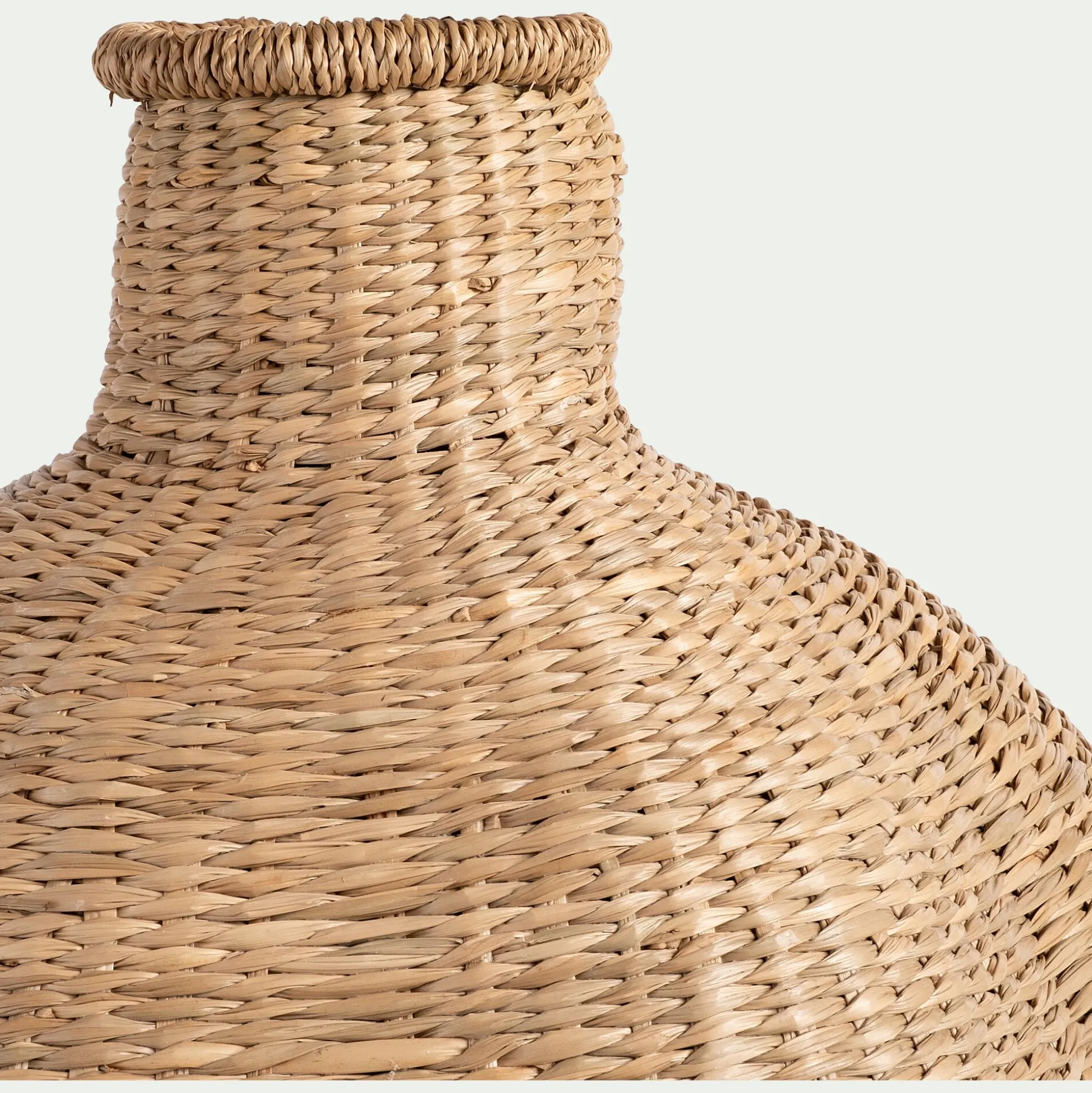 Vase boule en herbes marines tressées H46cm - naturel
