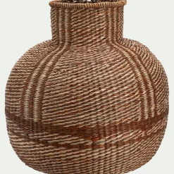 Vase boule en jonc de mer D50cm - naturel