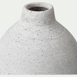 Vase boule en polystone effet béton H17cm - gris clair