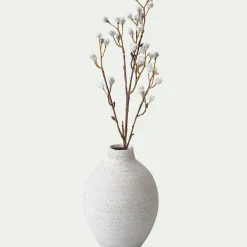 Vase boule en polystone effet béton H17cm - gris clair