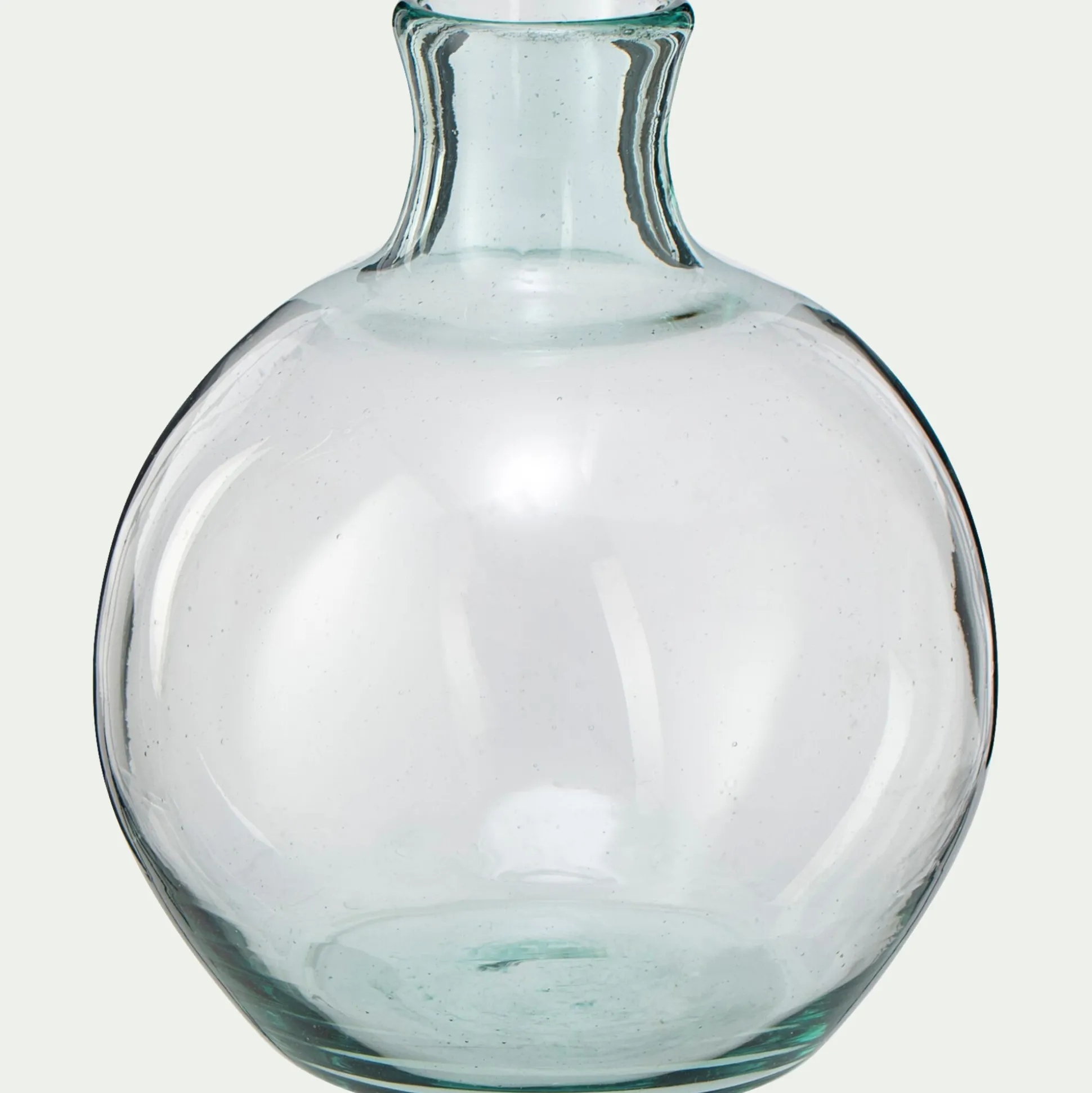 Vase boule en verre recyclé H24cm - transparent