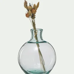 Vase boule en verre recyclé H24cm - transparent