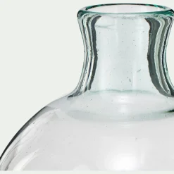 Vase boule en verre recyclé H24cm - transparent