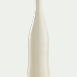 Vase bouteille en faïence H47,5cm - blanc