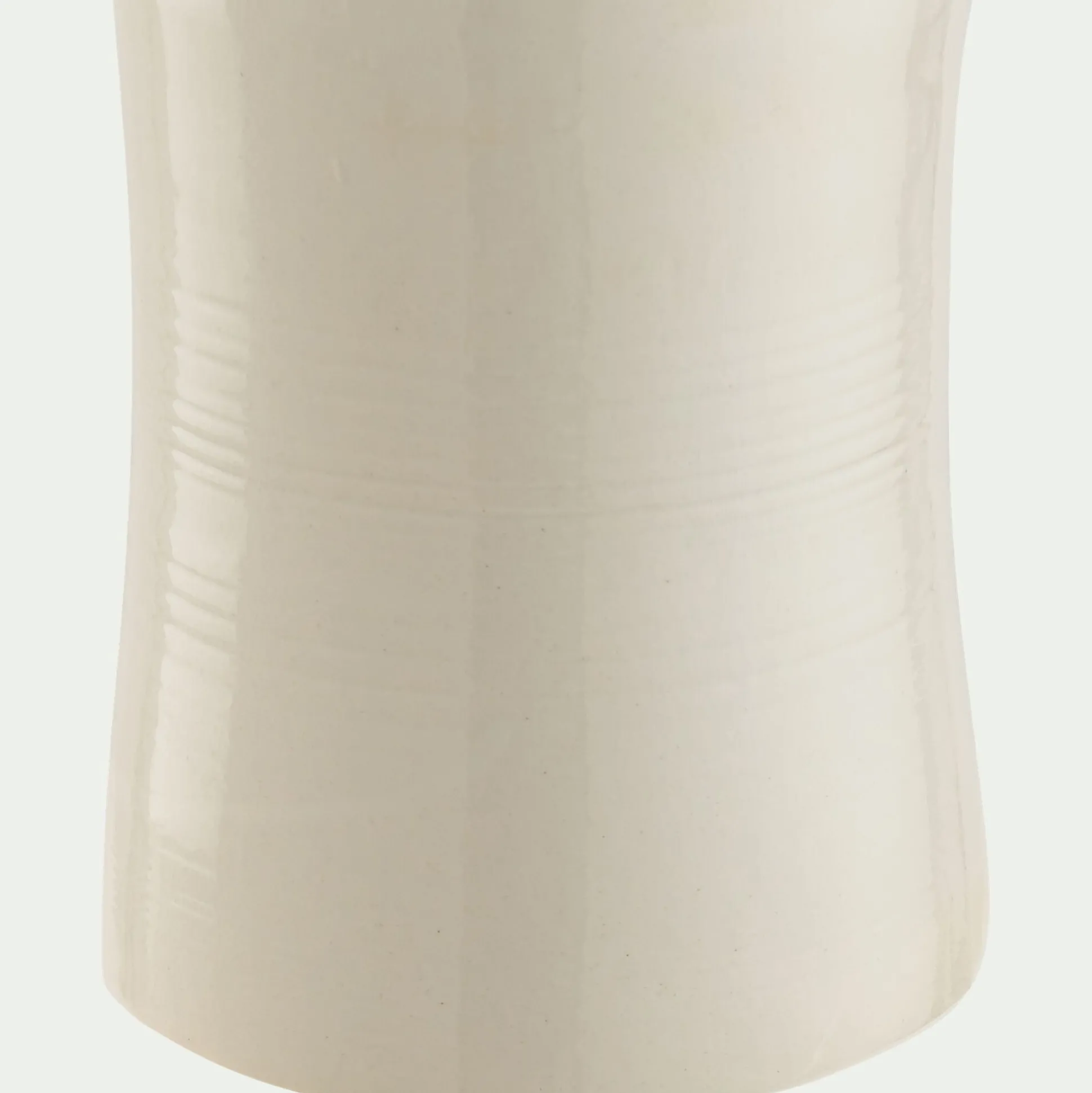 Vase bouteille en faïence H47,5cm - blanc