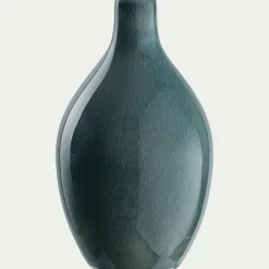 Vase bouteille en grès H15cm - bleu