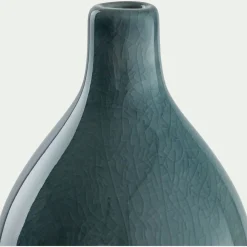 Vase bouteille en grès H15cm - bleu