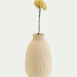 Vase classique en faïence texturée H24cm - blanc