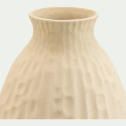 Vase classique en faïence texturée H24cm - blanc