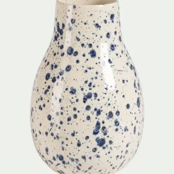 Vase classique en faiënce tachée H24cm - blanc
