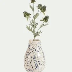 Vase classique en faiënce tachée H24cm - blanc
