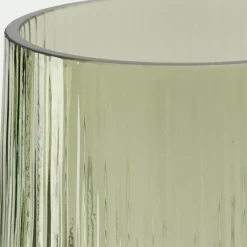 Vase classique en verre strié H24cm - vert