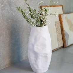 Vase contemporain en aluminium H37,5cm - blanc