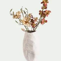 Vase contemporain en aluminium H37,5cm - blanc