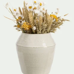 Vase contemporain en céramique H16cm - beige