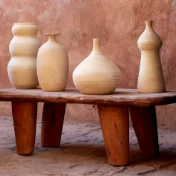 Vase contemporain en terre cuite H29cm - beige