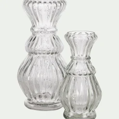 Vase contemporain en verre H16,5cm - transparent