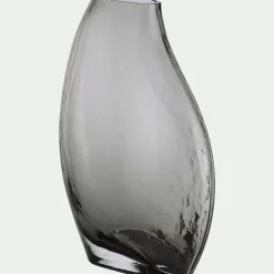 Vase contemporain en verre H25cm - gris