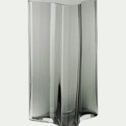 Vase contemporain en verre H30cm - gris