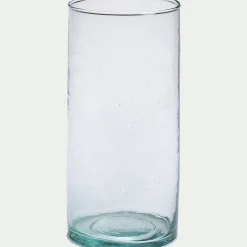 Vase cylindrique en verre recyclé D13xH35cm - transparent