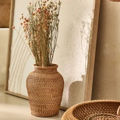 Vase en rotin H20cm - naturel