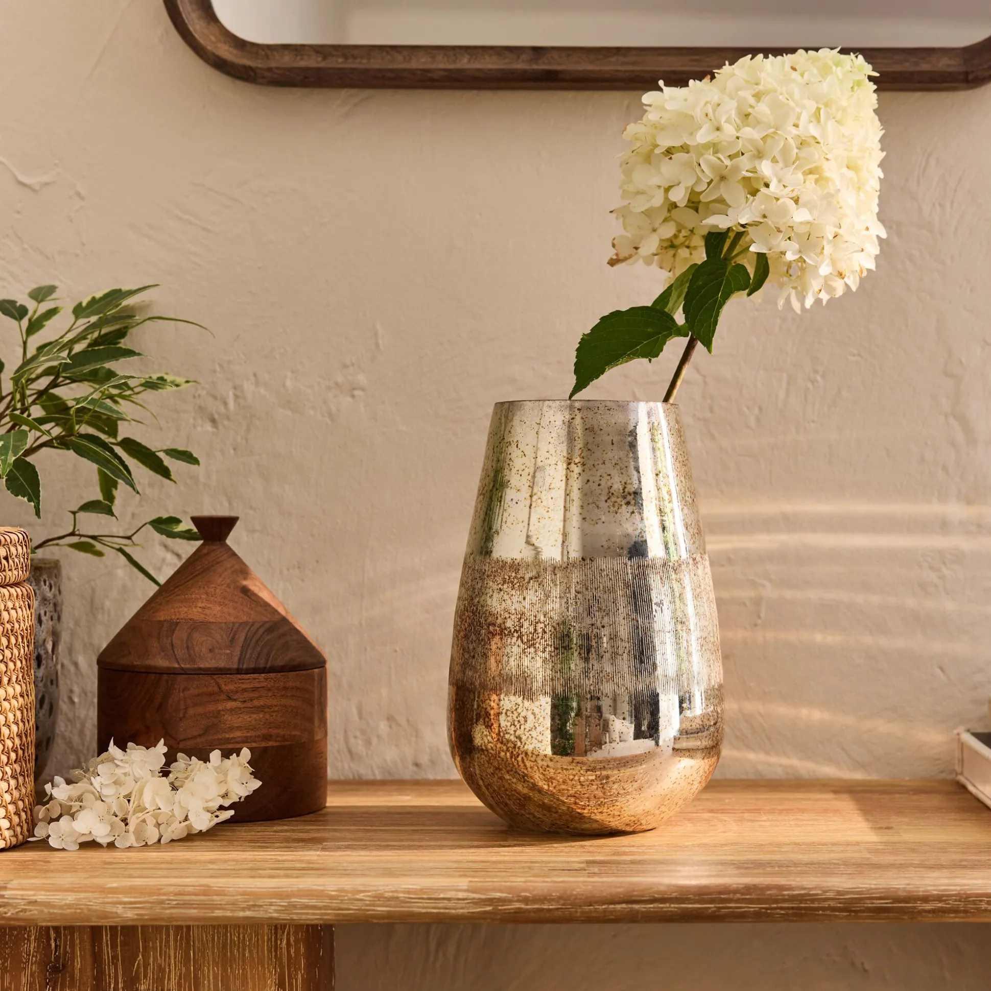 Vase en verre H22cm - doré