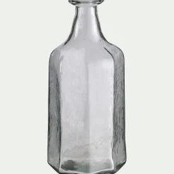 Vase en verre sculpté D11xH25cm - transparent
