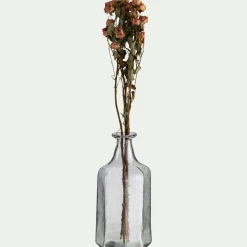 Vase en verre sculpté D11xH25cm - transparent