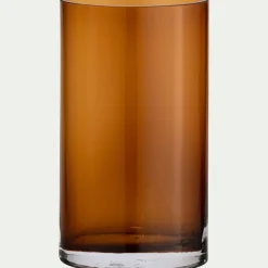 Vase ovale en verre H25cm - brun rustrel