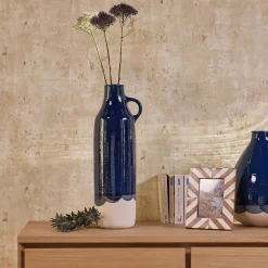 Vase pichet en faïence H51cm - bleu