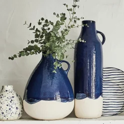 Vase pichet en faïence H33,5cm - bleu