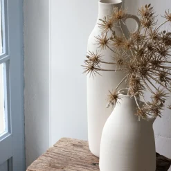 Vase pichet en faïence H51cm - blanc