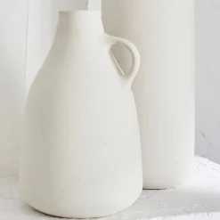 Vase pichet en faïence H27cm - blanc