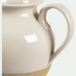 Vase pichet en grès H26,2cm - blanc
