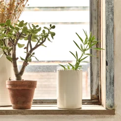 Vase tube en céramique H15cm - blanc