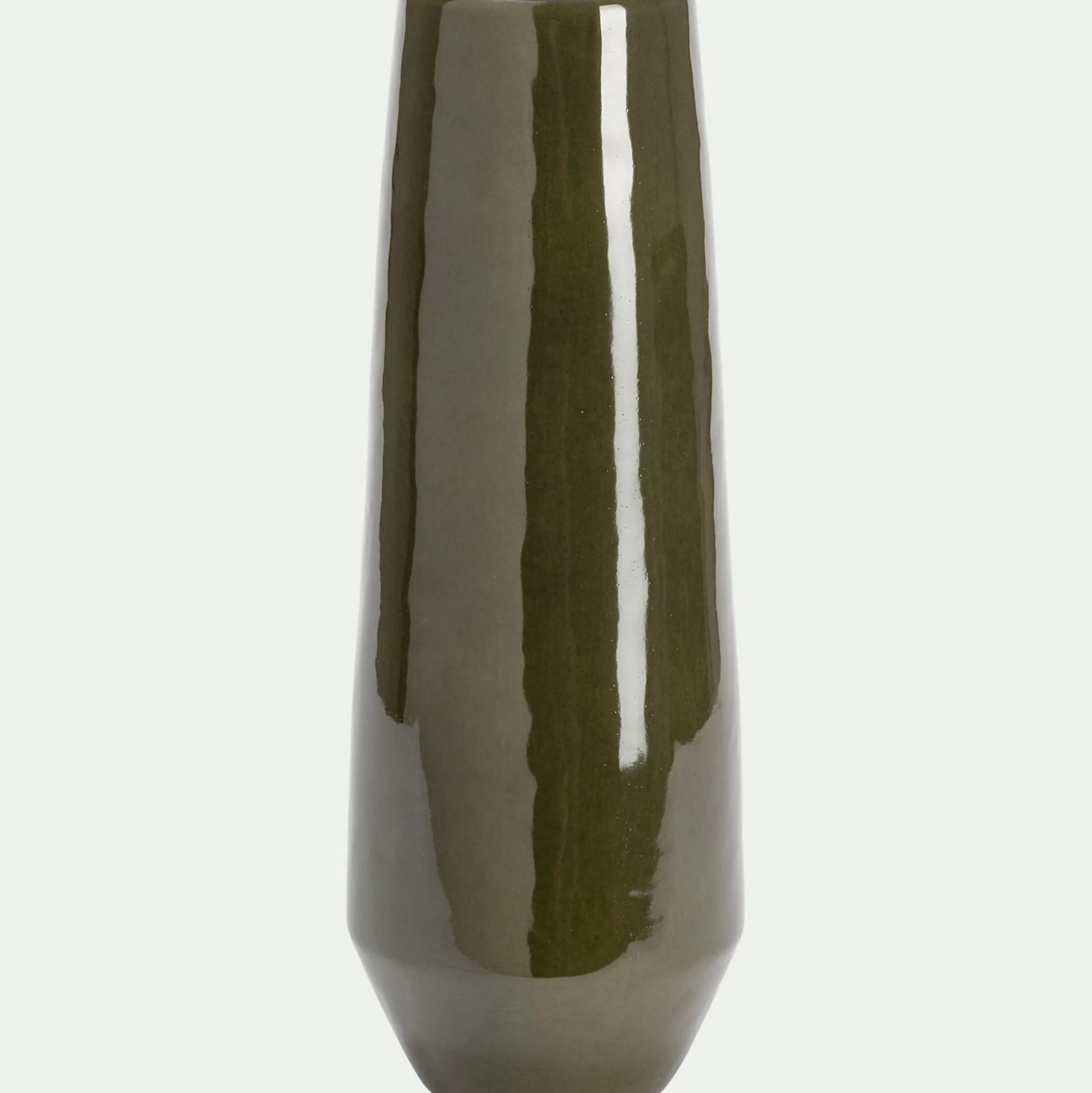 Vase tube en céramique H34,5cm - vert