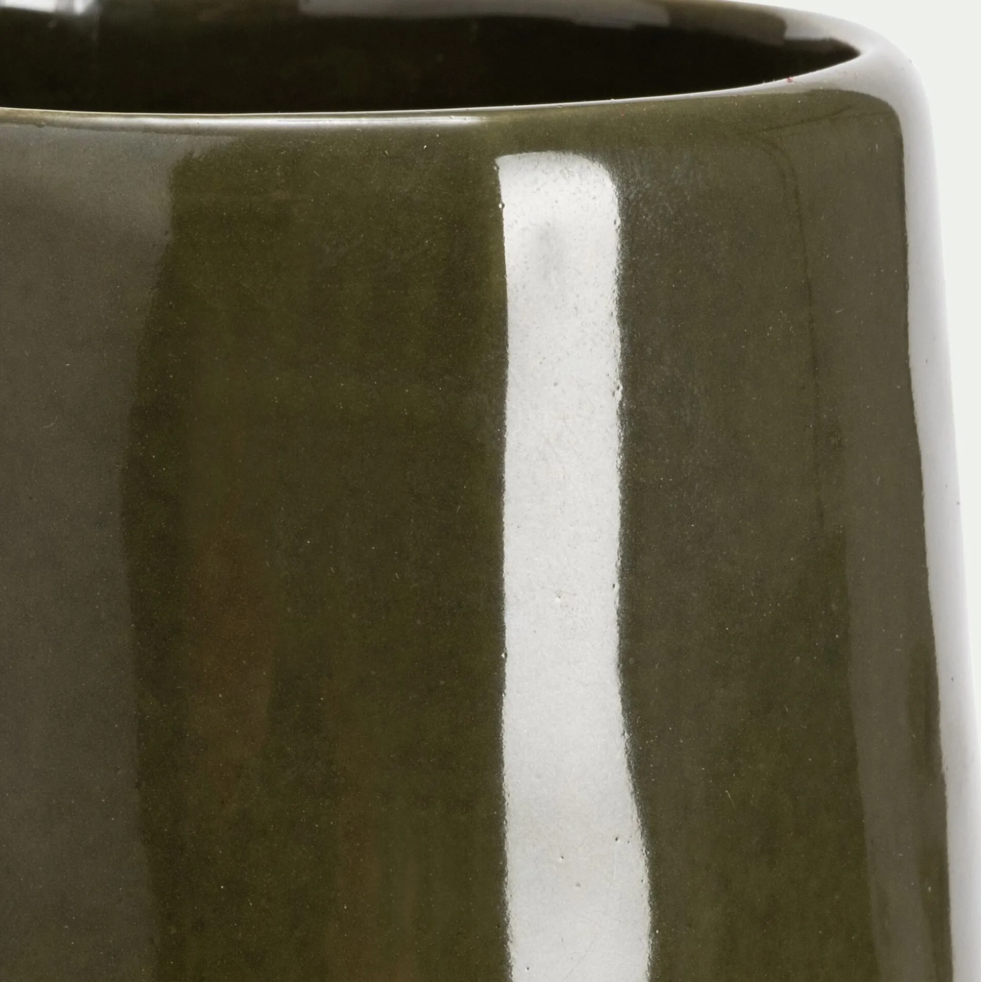 Vase tube en céramique H34,5cm - vert